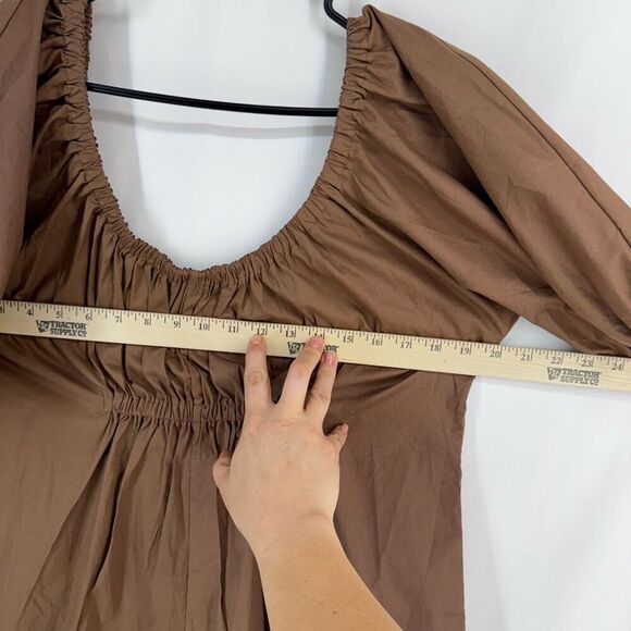 House of Harlow x REVOLVE Helena Puff Sleeve Mini Dress Mocha - Picture 13 of 13